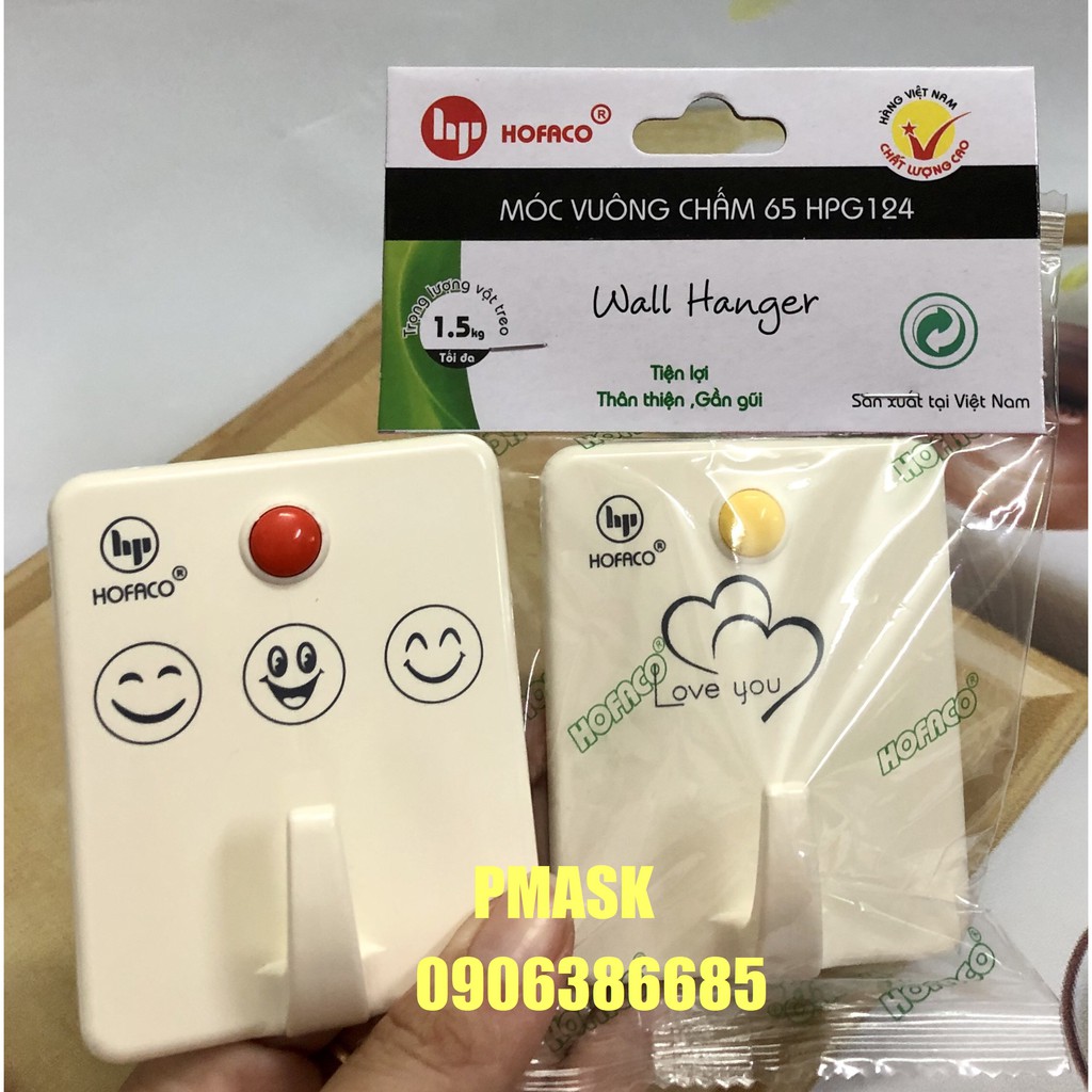 Móc dán treo tường nhỏ gọn, tiện lợi - Móc dán dính tường - Móc vuông HPG124