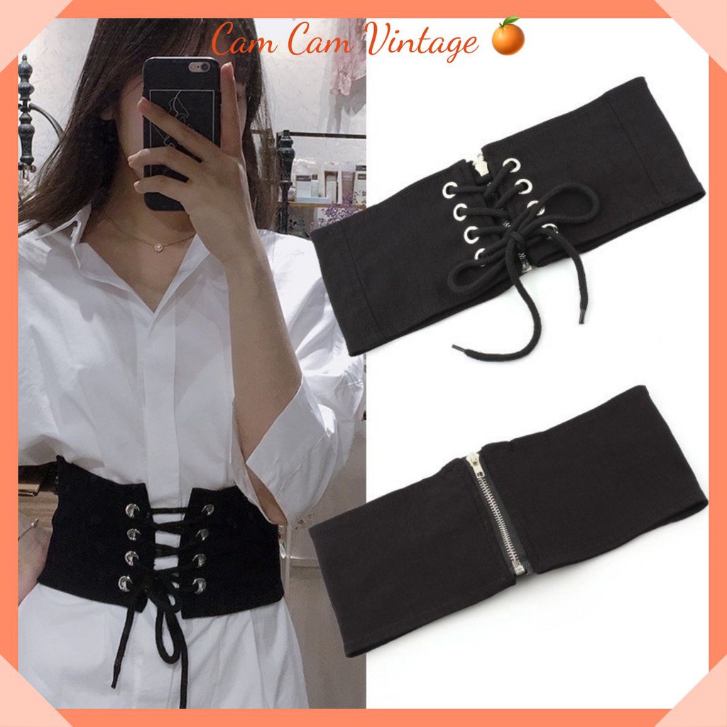 Thắt lưng  nữ đan eo Đai váy, Dây nịt bụng lưng thắt eo  /  corset belts closet eo đen sang chảnh