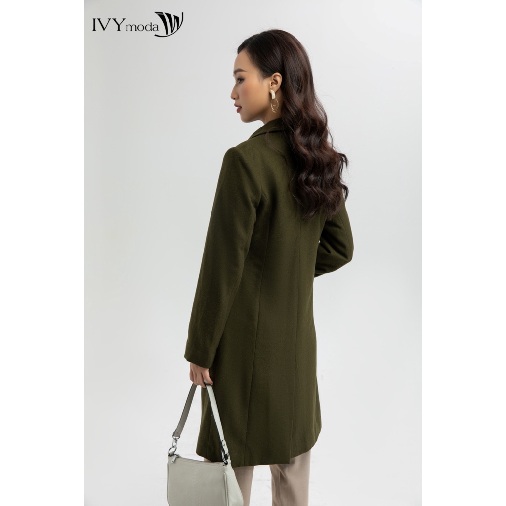 Áo khoác dạ nữ dáng dài Signature IVY moda MS 71M6084