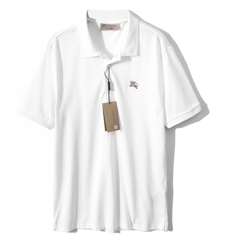Áo Thun Nam Polo BURBERRY LOGO VÀNG 6 MÀU Form Regular-Fit Vải Dệt Tơ Cao Cấp Sang Trọng