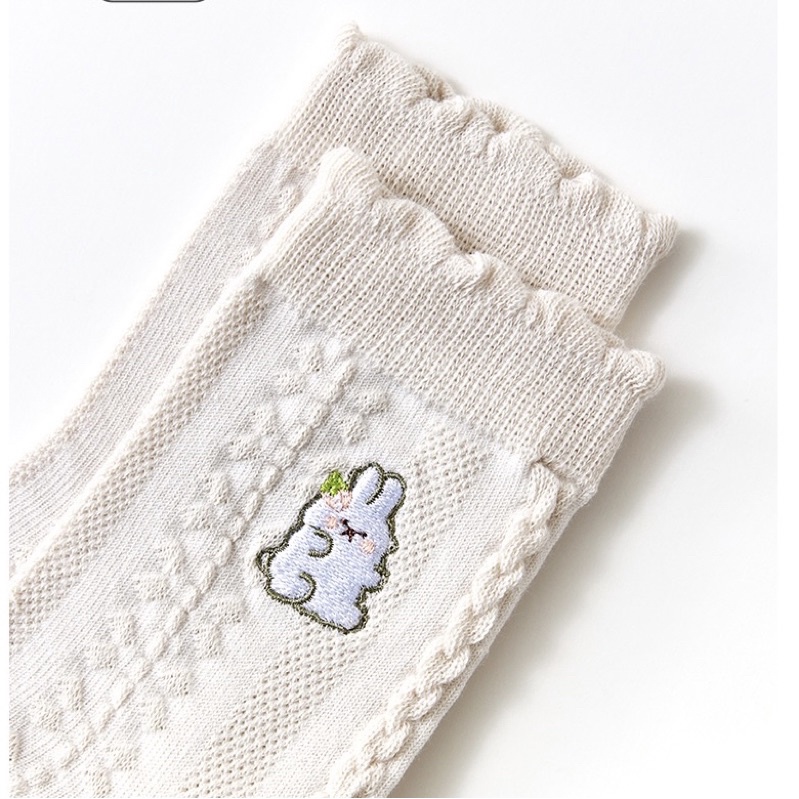 Set 3 đôi tất I Look Like cao cổ nữ nhiều hình dễ thương phong cách Hàn Quốc kèm túi zip