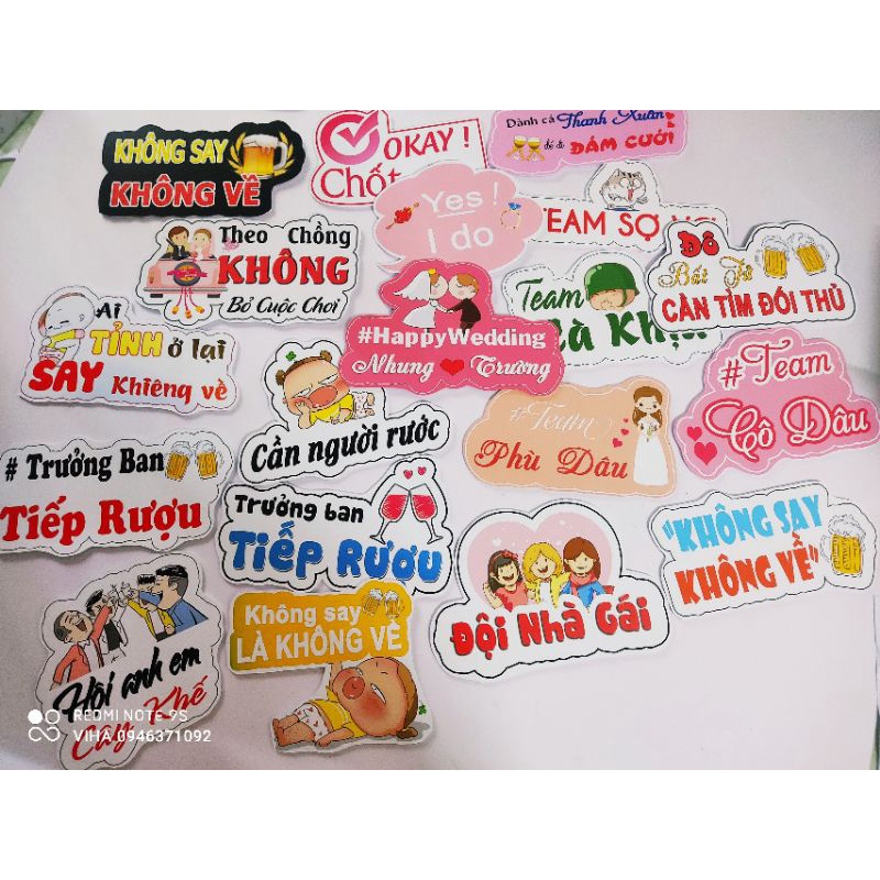 Hashtag cưới, bảng cầm tay chụp hình cưới lựa chọn theo yêu cầu 3.( có sẵn tay cầm)