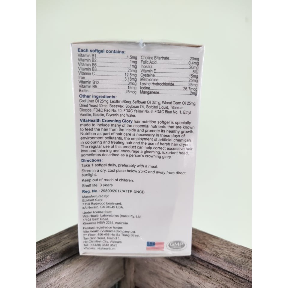 Viên gel dưỡng tóc VitaHealth Crowning Glory
