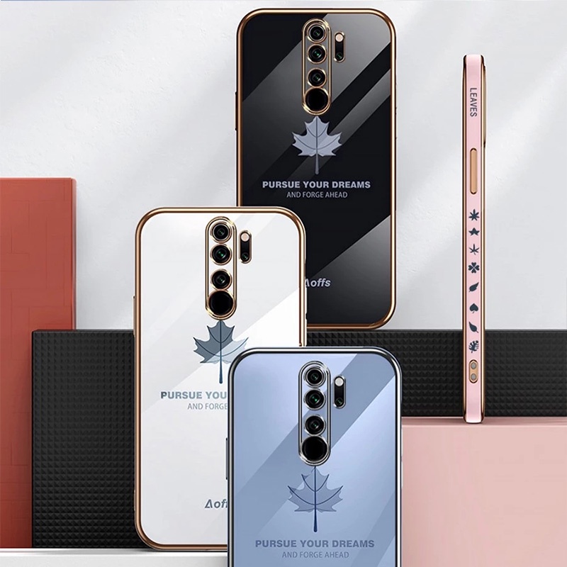 Ốp điện thoại siêu mỏng chống rơi họa tiết lá phong cho Xiaomi Redmi Note 9 Pro Max Redmy Not 8 Pro Note8 9s