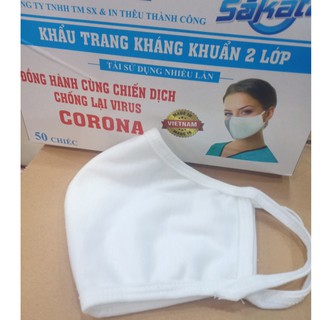 Set 5c khẩu trang vải 100% cotton kháng khuẩn (người lớn, trẻ em)