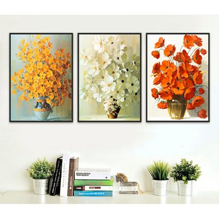 Bộ 3 tranh treo tường bình hoa đẹp hd-cb3-1 kt 45 x 60 cm