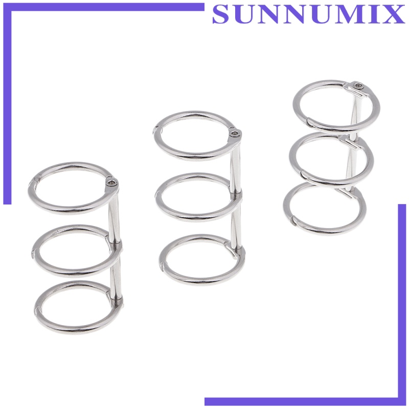 [SUNNIMIX]3Pcs A5 A6 Album Binder Spiral Ring Refillable Loose Leaf Rings Gold