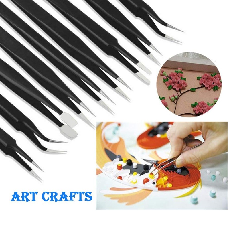 Bộ 12 Nhíp Hai Đầu Bằng Kim Loại Cho Nhạc Cụ Quạ