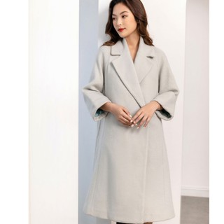 Áo măng tô dạ nữ dạ xanh Elise FW1907454OCWLGE