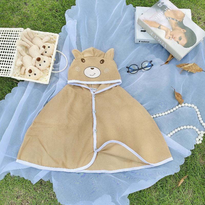Áo Choàng Chống Nắng Gió Mùa Thu Đông, Kiểu Cánh Rơi Cho Bé 7-16kg