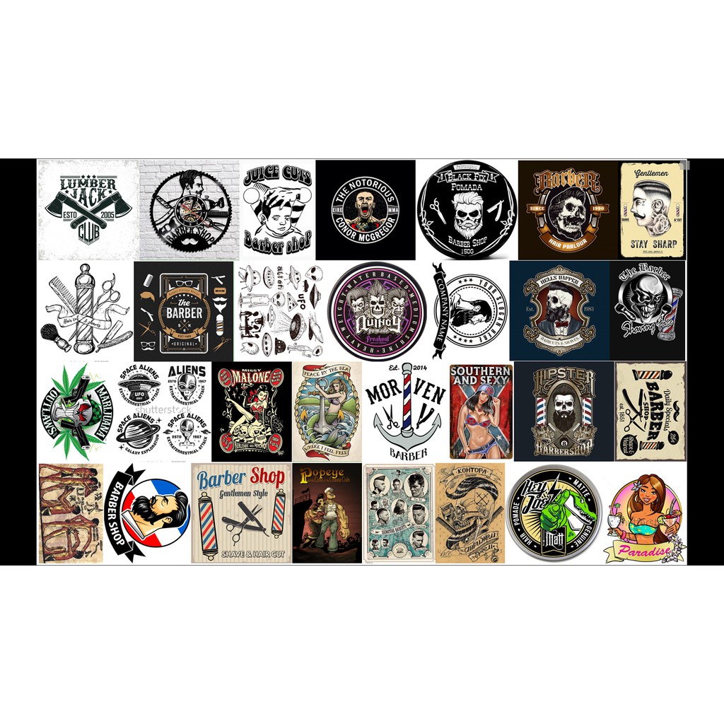 Hình dán Barber shop nhám, sticker trang trí. | Shopee Việt Nam