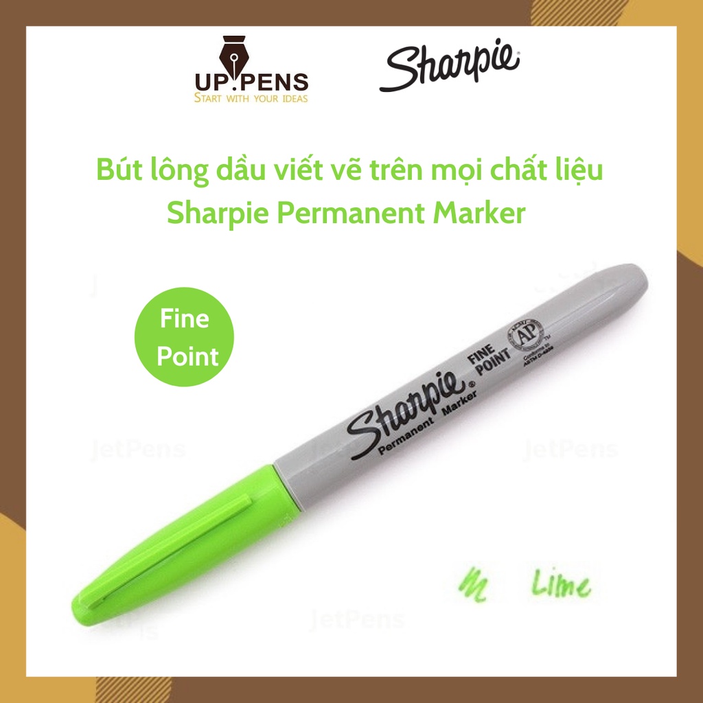 Bút lông dầu viết vẽ trên mọi chất liệu Sharpie Permanent Marker – Fine Point – Màu xanh lá mạ (Lime Green)