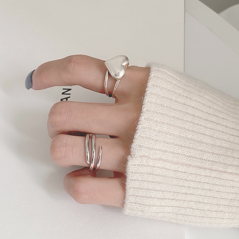 Nhẫn hình trái tim đôi thời trang cá tính