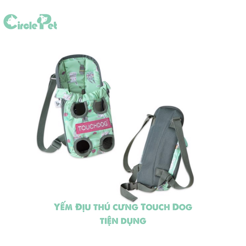Yếm Địu Thú Cưng Touch Dog Có Quai Đeo Chắc Chắn 2 Màu Xanh Vàng Size S/M/L - Circle Pet