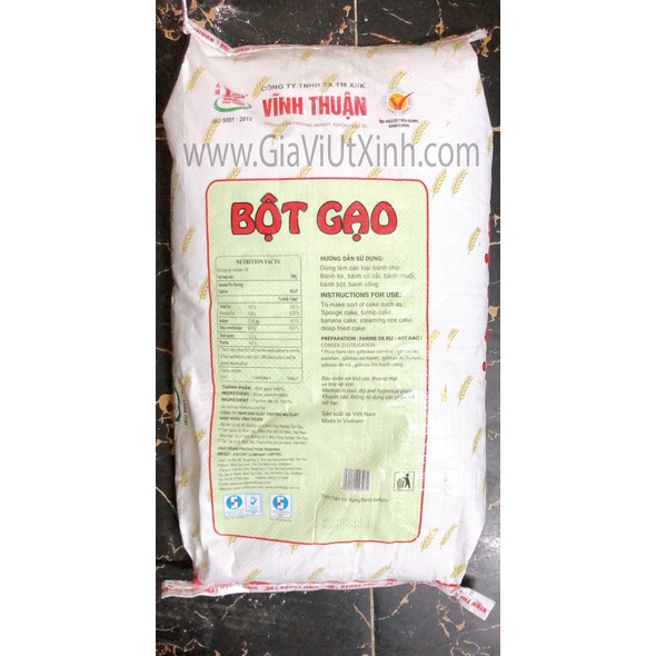 BỘT GẠO VĨNH THUẬN BAO LỚN 10KG - VINH THUAN RICE STARCH