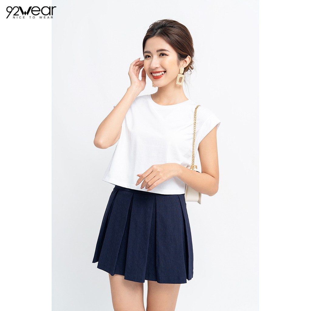 Chân váy chữ A ngắn 92WEAR đủ màu, đủ size, xếp ly JXN0002 | BigBuy360 - bigbuy360.vn
