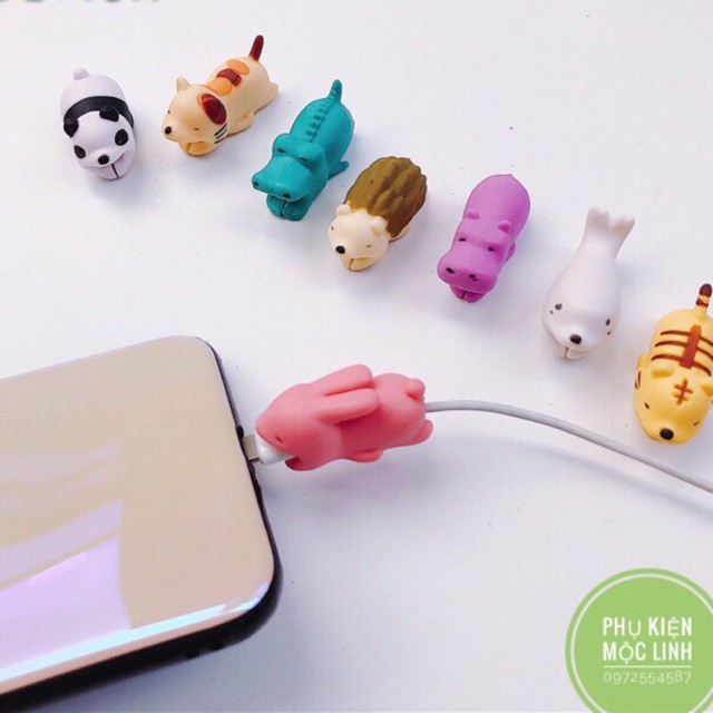 Thú Bảo Vệ Đầu Sạc Siêu Cute Chất Liệu Silicon Mềm