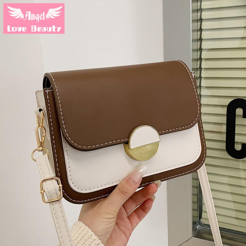 Túi Đeo Vai Hình Vuông Cỡ Nhỏ 2022 Màu Sắc Tương Phản Phong Cách Cổ Điển Thời Trang Cho Nữ