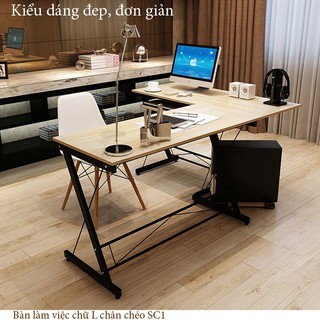 Bàn làm việc - Bàn làm việc chữ L chân chéo