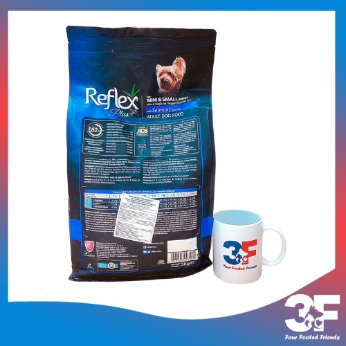 Thức Ăn Hạt Chó Reflex Plus Mini &amp; Breeds Vị Cá Hồi Cho Chó Con Và Chó Nhỏ Bao 3Kg