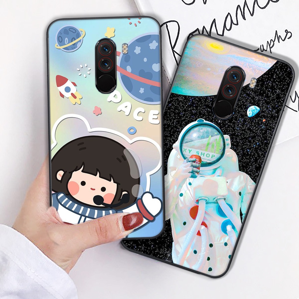 Ốp lưng Xiaomi Pocophone F1 mẫu  vũ trụ cute đáng yêu, ốp phi hành gia chất lượng cao siêu đẹp