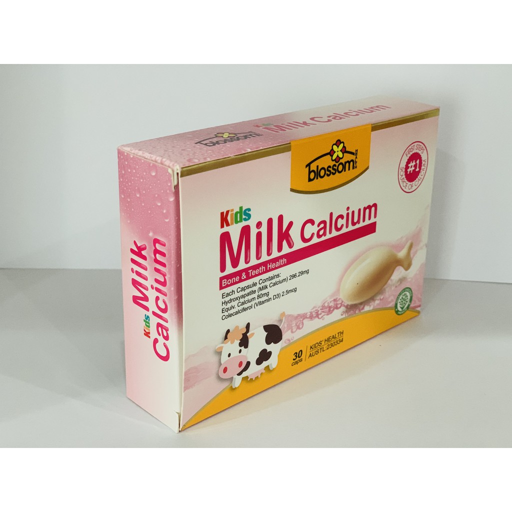 (Mẫu mới) Canxi dạng sữa Milk calcium Blossom cho trẻ từ tuổi (Úc) 30 viên