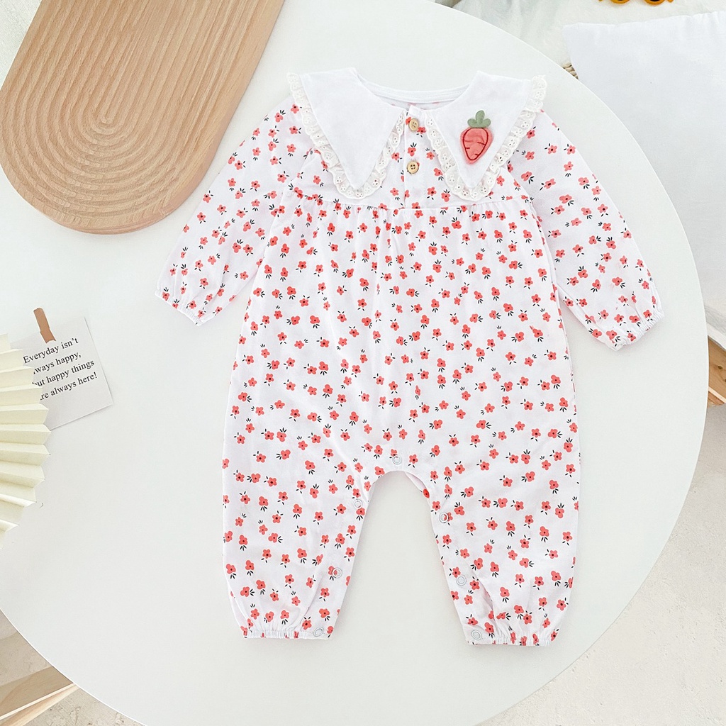 Sanlutoz Bông Trẻ sơ sinh Em bé Cô bé Rompers Hoa Áo