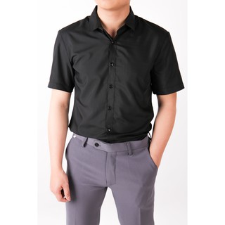 ÁO SƠ MI NAM CỔ BẺ NGẮN TAY, KIỂU DÁNG BASIC, HÀN QUỐC