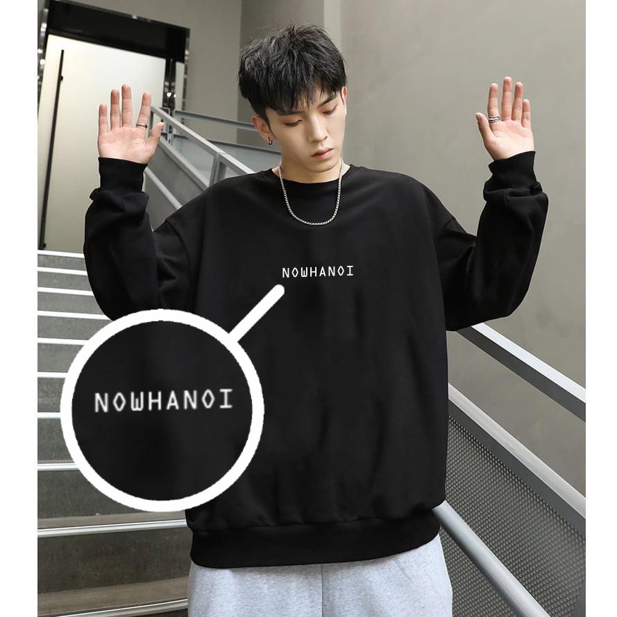 Áo nỉ Sweater nam nữ Now Hà Nội tinh tế, áo khoác da cá form rộng - GW Shop