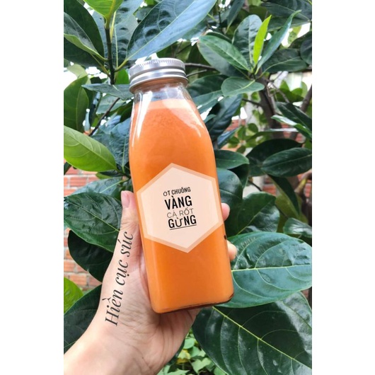 Chai thủy tinh vuông 350ml nắp nhôm