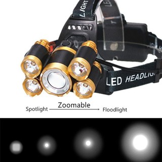 (CHUYÊN GIÁ SỈ) ĐÈN PIN ĐỘI ĐẦU 5 BÓNG LED SIÊU SÁNG TỐT (SIÊU RẺ)