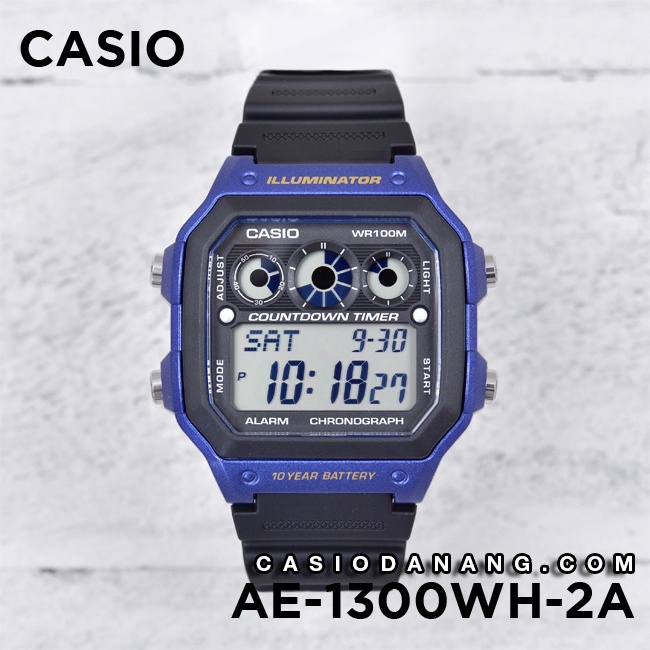 Đồng hồ nam dây nhựa Casio chính hãng Anh Khuê AE-1300WH-2AVDF (42mm)
