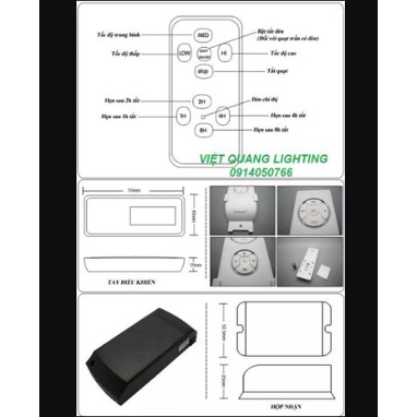 Bộ mạch điều khiển quạt trần từ xa - Remote điều khiển từ xa cho quạt trần, quạt đèn trần