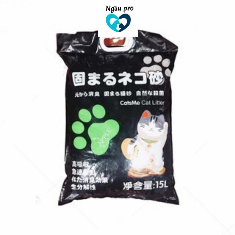 Cát mèo Nhật đen , Cát vệ sinh đất sét nhật cho mèo cats me litter gói 8L
