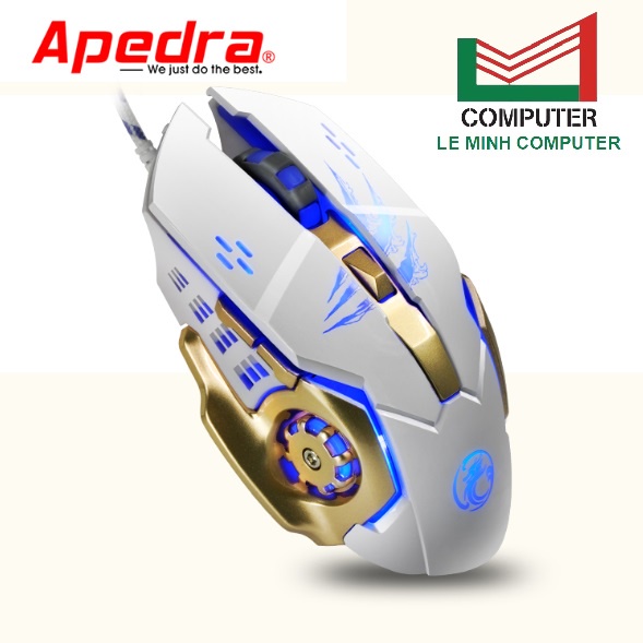 Chuột chuyên game APEDRA A8 Gaming Chính hãng Dây dù, Led