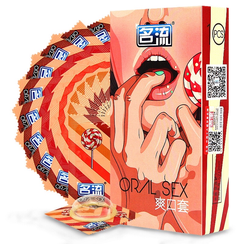 Bao cao su Oral, quan hệ bằng miệng oral - hương cherry, bcs cho lưỡi Hộp 10 bcs