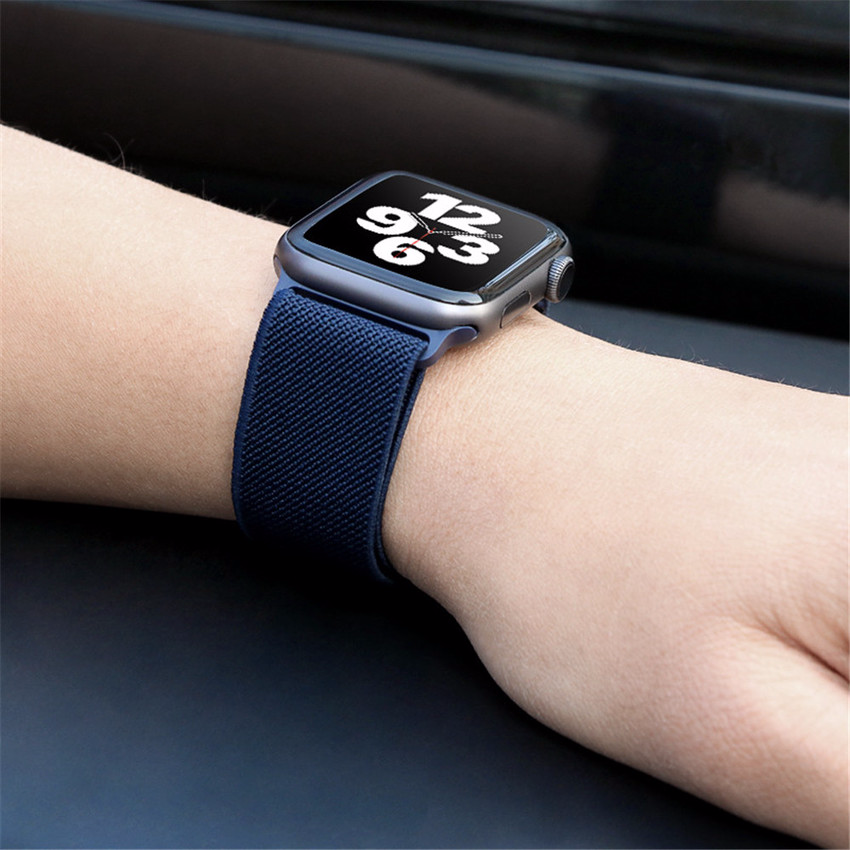 Dây Nylon Cho Đồng Hồ Apple Watch 38mm 40mm 42mm 44mm Co Giãn 6 5 4 3 2 1