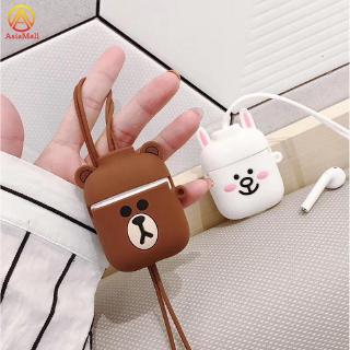 Vỏ bọc silicone chống sốc in hình gấu Brown bảo vệ hộp sạc tai nghe Airpods 2