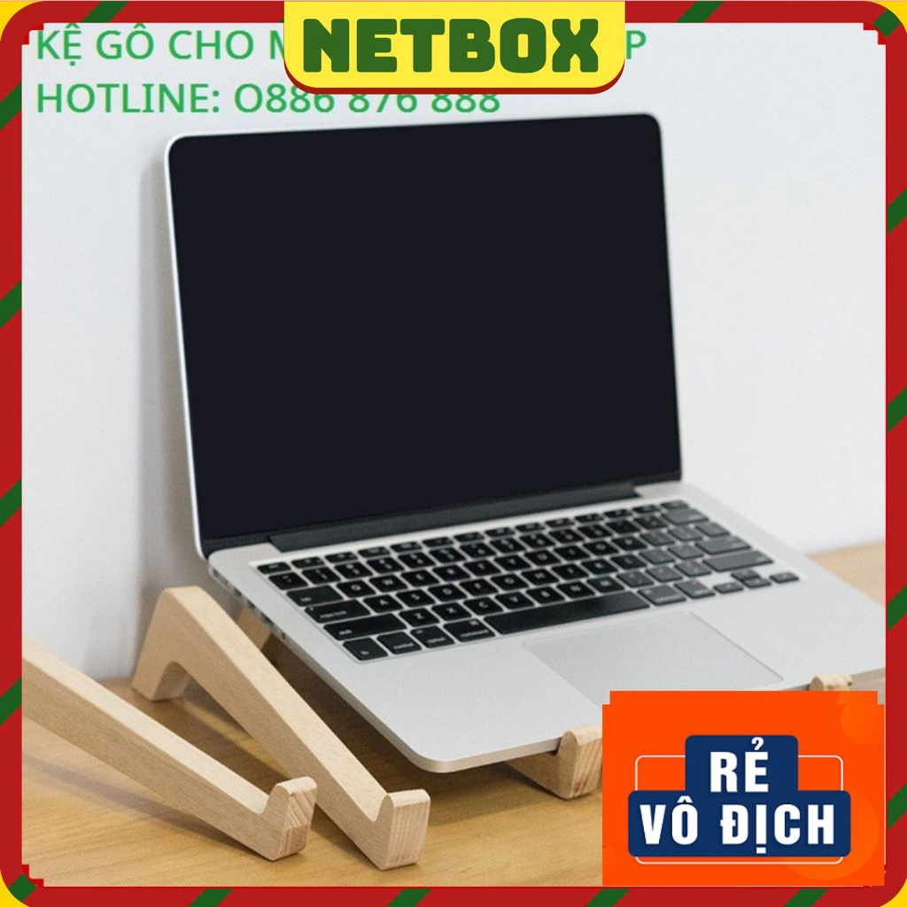 ❤️ Kệ laptop, Giá đỡ Macbook ❤️ làm bằng gỗ thông tự nhiên bền đẹp, mang đi thoải mái