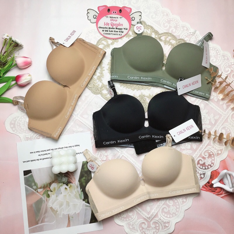 Áo lót nữ đúc su Canlin Kexin phối dây lưới cao cấp, mút bàn tay dày 3,5cm massa ngực tạo khe gợi cảm CK05