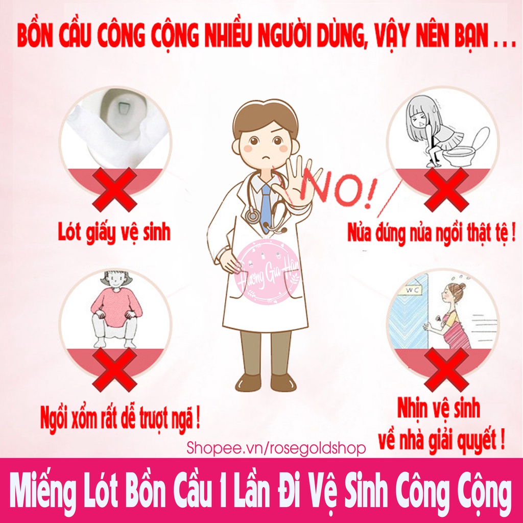 Set 10 Miếng Lót Bồn Cầu 1 Lần Tự Phân Hủy - Giúp Bạn Giải Quyết Tất Cả Rắc Rôi Khi Dùng Nhà Vệ Sinh Công Cộng