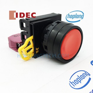 YW1B-M1E01R Nút nhấn không đèn IDEC phi 22 nhấn nhả màu Đỏ
