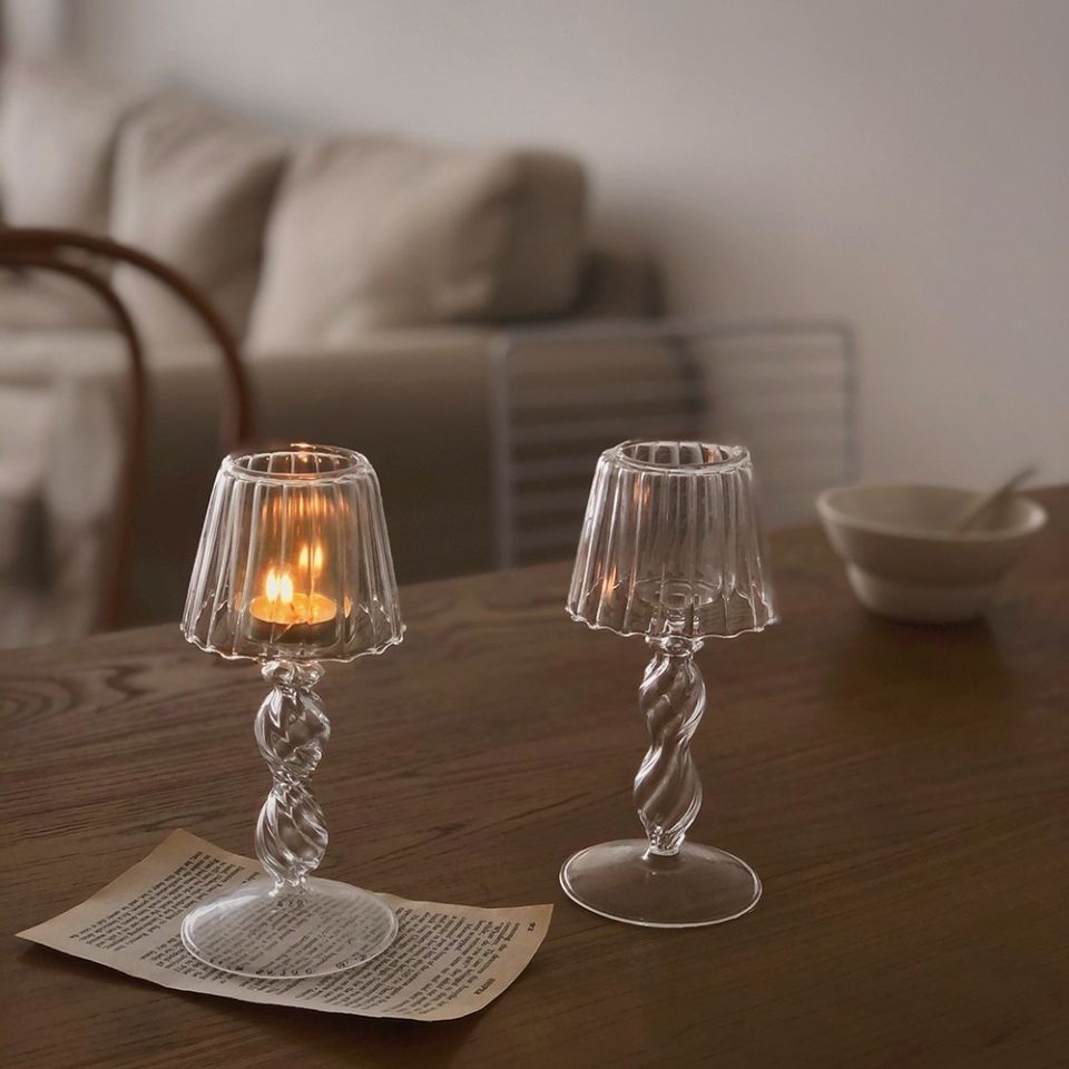 Giá Đỡ Đèn Cầy Bằng Thủy Tinh Phong Cách Châu Âu Cổ Điển Độc Đáo Trang Trí Nhà Cửa / Tiệc Cướ