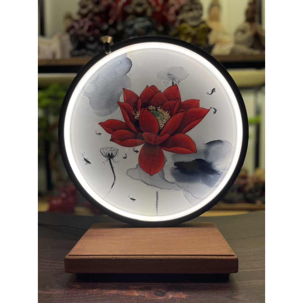 Kệ đèn LED hào quang xông trầm - Trang trí tiểu cảnh, tượng Phật, thờ cúng - Tự Thanh