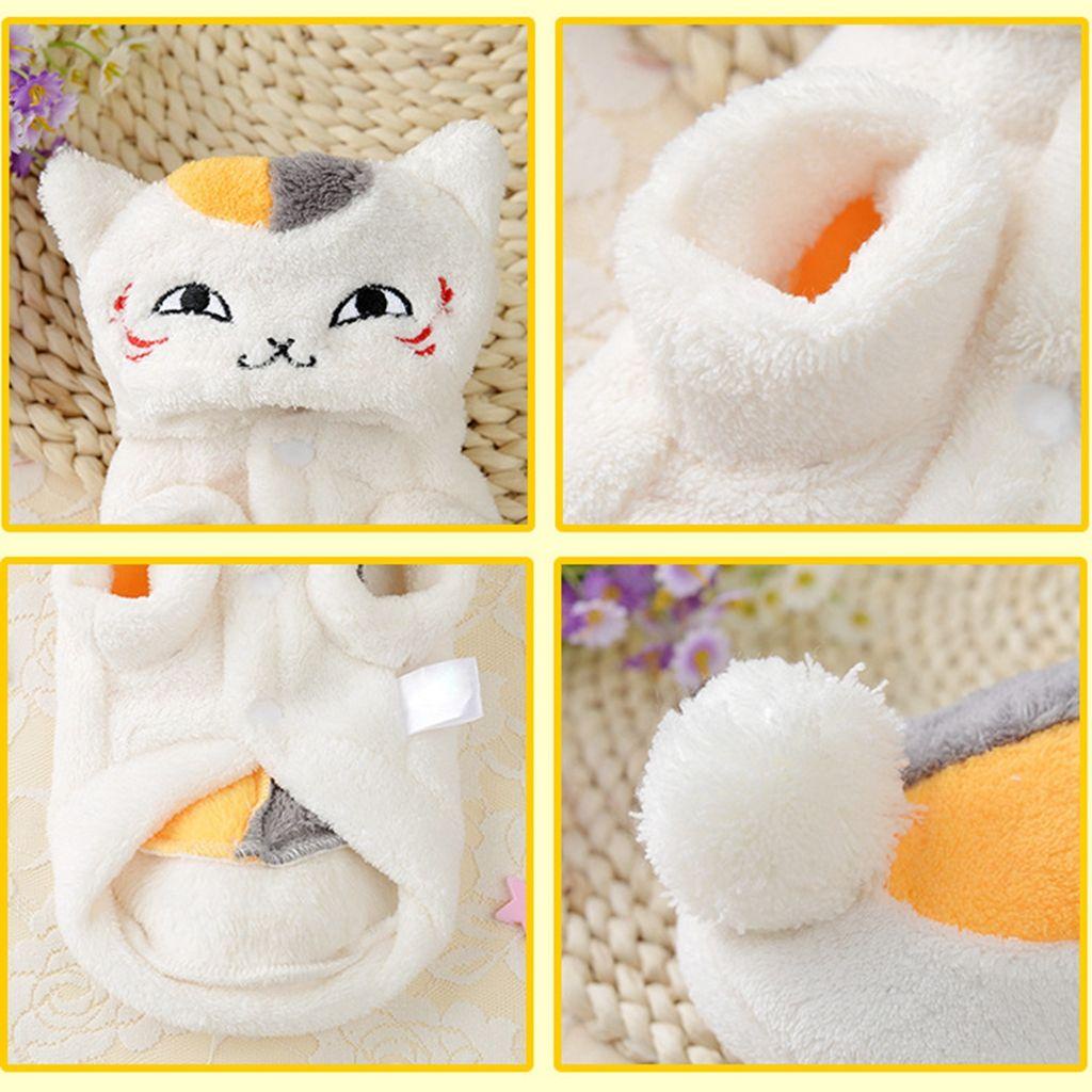 1 Bộ Áo Liền Quần Bằng Vải Nhung San Hô Mềm Mại In Họa Tiết Mèo Dễ Thương Thời Trang Thu Đông Cho Thú Cưng