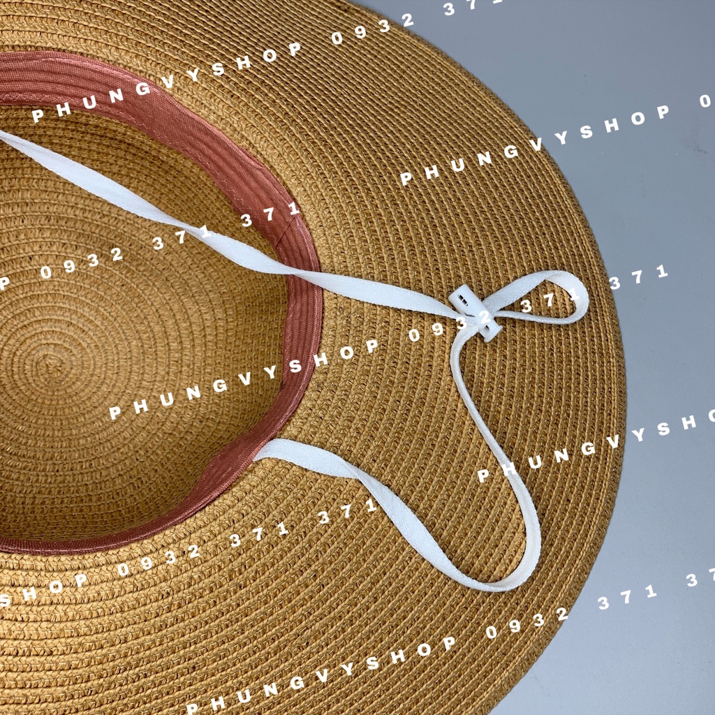 Mũ cói cực hot đi biển che nắng mùa xuân hè phungvyshop- Nón VÀNH TO TRƠN TRON