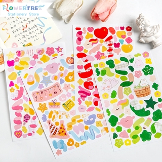 Flowertree Sticker Miếng dán hình dây ruy băng nhiều màu dùng trang trí sổ tay / nhật ký