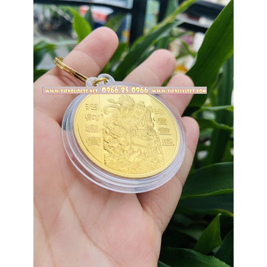 Móc khóa phong thủy - Đồng xu thần tài hút lộc may mắn