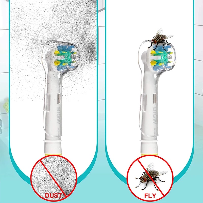 Set 2 Vỏ Bọc Bàn Chải Đánh Răng Điện Trong Suốt Chống Bụi