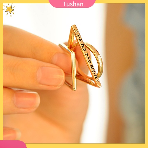 Set 3 nhẫn đeo tay kim loại đính đá dễ thương cho nữ